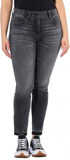 Ulla Popken Raw Edge Stretch Fit Jeans Black - Jeans & Bukser i Store Størrelser – Plus Size - 