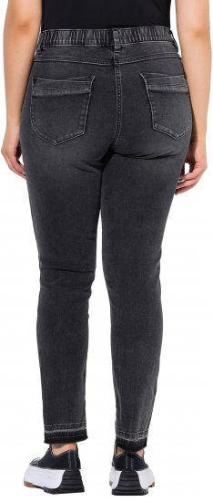 Ulla Popken Raw Edge Stretch Fit Jeans Black - Jeans & Bukser i Store Størrelser – Plus Size - 