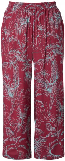 Ulla Popken Wide Leg Elastic Waist Jungle Print Palazzo Pants Brown - Jeans & Bukser i Store Størrelser – Plus Size - Jeans & bukser, EU 42-70