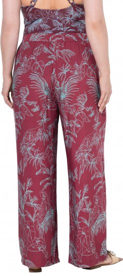Ulla Popken Wide Leg Elastic Waist Jungle Print Palazzo Pants Brown - Jeans & Bukser i Store Størrelser – Plus Size - Jeans & bukser, EU 42-70