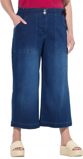 Ulla Popken Denim Culottes Denim Blue - Jeans & Bukser i Store Størrelser – Plus Size - 