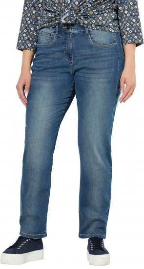 Ulla Popken Decorative Seam Stretch Fit Boyfriend Jeans Blue - Jeans & Bukser i Store Størrelser – Plus Size - 