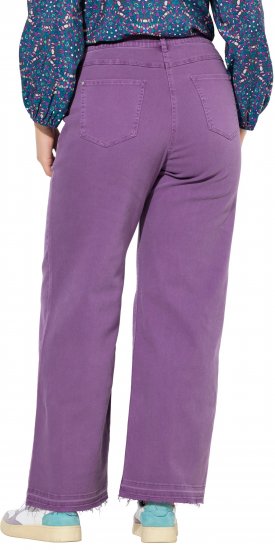 Ulla Popken Purple Fringed Hem Stretch Fit Jeans Lavender - Jeans & Bukser i Store Størrelser – Plus Size - 