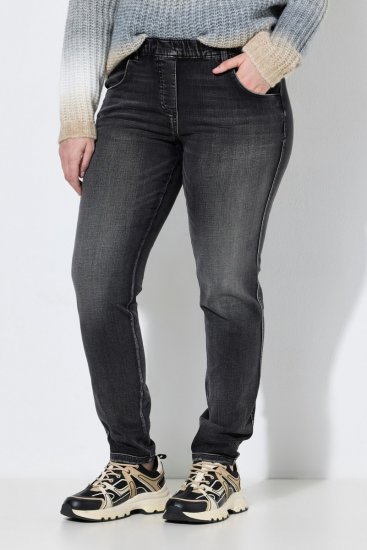 Ulla Popken Vintage Wash Jeggings Black - Leggings - Leggings i store størrelser