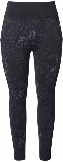Ulla Popken Quick Drying Flower Print Leggings Black - Jeans & Bukser i Store Størrelser – Plus Size - 