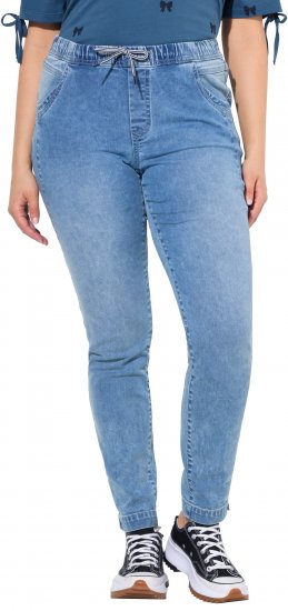 Ulla Popken Drawstring Jeggings Blue Denim - Jeans & Bukser i Store Størrelser – Plus Size - Jeans & bukser, EU 42-70