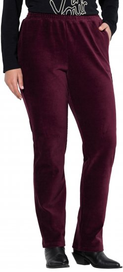 Ulla Popken Corduroy Elastic Waist Pants Brown - Jeans & Bukser i Store Størrelser – Plus Size - 