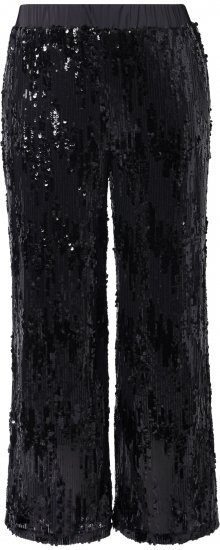 Ulla Popken Sequined Elastic Waist Pants Black - Jeans & Bukser i Store Størrelser – Plus Size - 