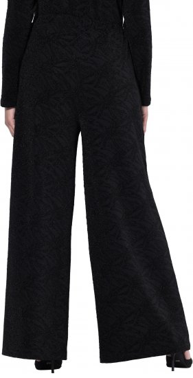Ulla Popken Wide Leg Elastic Waist Glitter Pants Black - Jeans & Bukser i Store Størrelser – Plus Size - Jeans & bukser, EU 42-70