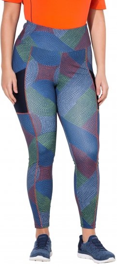 Ulla Popken Quick Drying Stitch Print Performance Leggings Grey - Jeans & Bukser i Store Størrelser – Plus Size - Jeans & bukser, EU 42-70