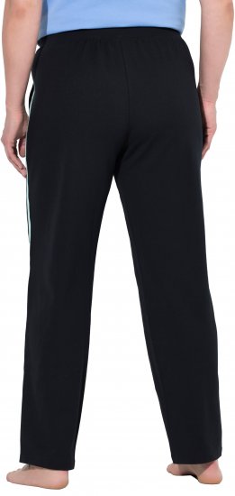 Ulla Popken Side Stripe Elastic Waist Joggers Black - Jeans & Bukser i Store Størrelser – Plus Size - 