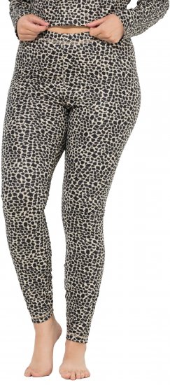 Ulla Popken Leopard Print Ski Leggings Black - Jeans & Bukser i Store Størrelser – Plus Size - 
