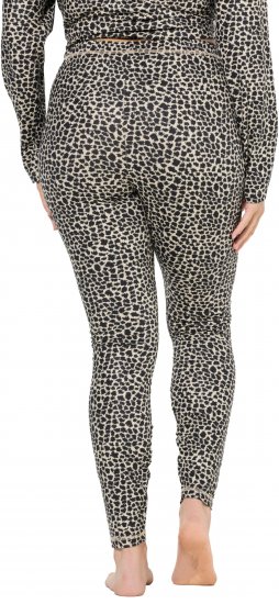 Ulla Popken Leopard Print Ski Leggings Black - Jeans & Bukser i Store Størrelser – Plus Size - 