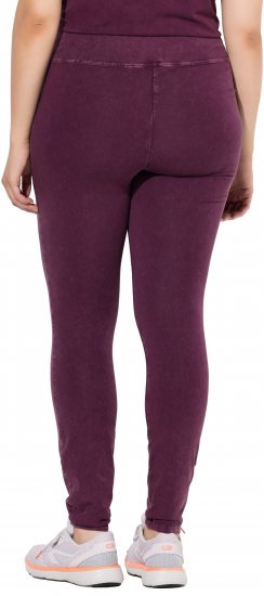 Ulla Popken Acid Wash Decorative Seam Leggings Purple - Jeans & Bukser i Store Størrelser – Plus Size - 