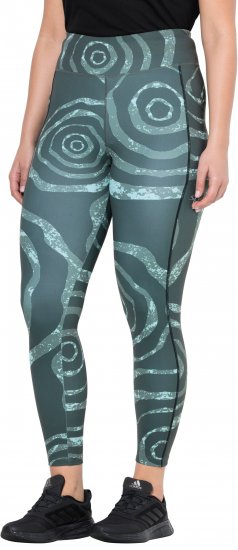 Ulla Popken Quick Drying Ripple Print Sport Leggings Black - Jeans & Bukser i Store Størrelser – Plus Size - 