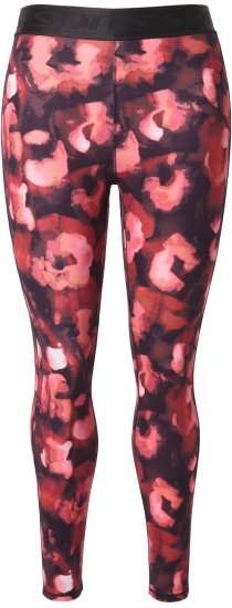 Ulla Popken Abstract Flower Print Performance Leggings Red - Jeans & Bukser i Store Størrelser – Plus Size - 