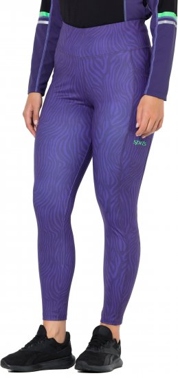 Ulla Popken Neon Zebra Print Performance Leggings Purple - Jeans & Bukser i Store Størrelser – Plus Size - 