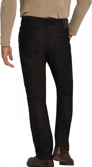 JP1880 Leather Pants Regular Fit Buffalo Nubuck Black - Jeans og bukser - Herrejeans og bukser i store størrelser W40-W70