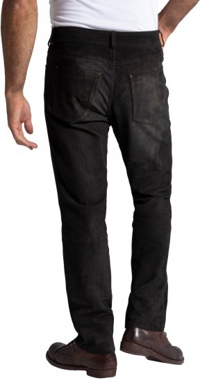 JP1880 Leather Pants Regular Fit Buffalo Nubuck Dark Brown - Jeans og bukser - Herrejeans og bukser i store størrelser W40-W70