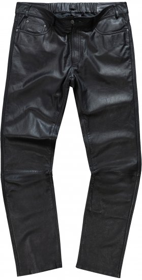 JP1880 Leather Pants Regular Fit Finest Lamb Nappa Black - Jeans og bukser - Herrejeans og bukser i store størrelser W40-W70