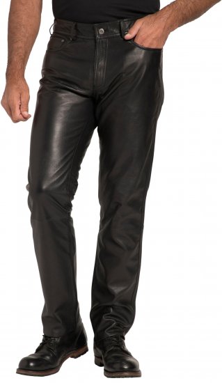 JP1880 Leather Pants Regular Fit Finest Lamb Nappa Black - Jeans og bukser - Herrejeans og bukser i store størrelser W40-W70