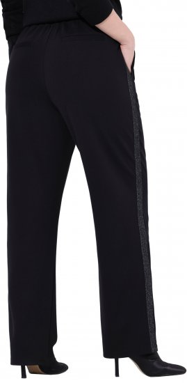 Ulla Popken Rose Wide Leg Stretch Waist Trousers Black - Jeans & Bukser i Store Størrelser – Plus Size - 