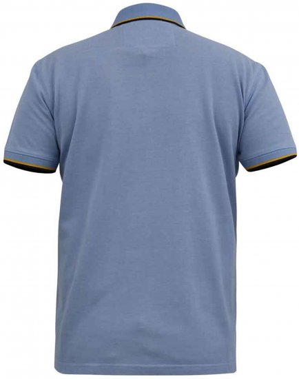 D555 Talbot Pique with Jacquard Collar Polo Shirt Blue - Polotrøjer - Polotrøjer 2XL-8XL