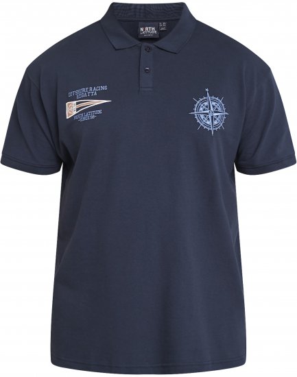 North Latitude 61129 Pikétrøje med Broderi Marineblå - Polotrøjer - Polotrøjer 2XL-8XL
