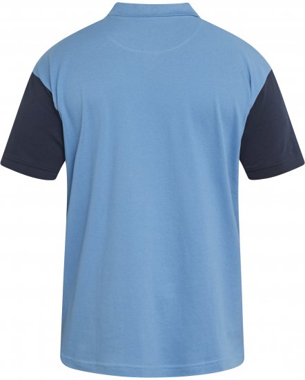 North Latitude 61131 Pikétrøje med Kontrastærmer og Broderi Blå - Polotrøjer - Polotrøjer 2XL-8XL