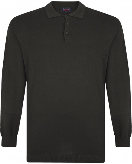 Espionage KW058 Knit Polo Jumper Black - Polotrøjer - Polotrøjer 2XL-8XL