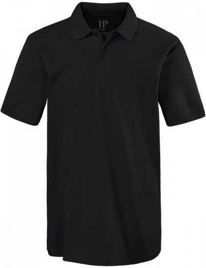 JP1880 702560 Poloshirt i bomuldspiké Sort - Polotrøjer - Polotrøjer 2XL-8XL
