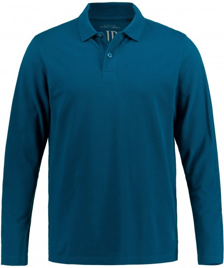 JP1880 Polo Shirt Long Sleeve Pique Blue - Polotrøjer - Polotrøjer 2XL-8XL