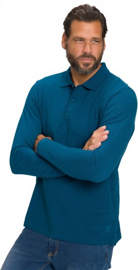 JP1880 Polo Shirt Long Sleeve Pique Blue - Polotrøjer - Polotrøjer 2XL-8XL