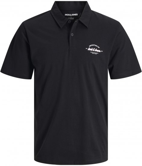 Jack & Jones Brandon Short Sleeve Polo Black - Polotrøjer - Polotrøjer 2XL-8XL