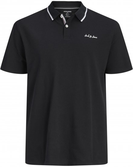 Jack & Jones Blaze Short Sleeve Polo Black - Polotrøjer - Polotrøjer 2XL-8XL
