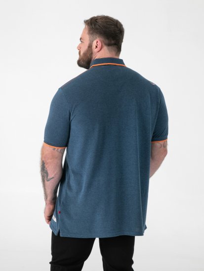 D555 Harvey Pique with Jacquard Collar & Cuffs Polo Teal - Polotrøjer - Polotrøjer 2XL-8XL