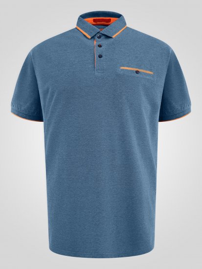 D555 Harvey Pique with Jacquard Collar & Cuffs Polo Teal - Polotrøjer - Polotrøjer 2XL-8XL