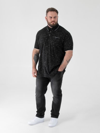 D555 Murphy Jacquard Collar And Cuff With Chest Pocket Polo Black - Polotrøjer - Polotrøjer 2XL-8XL