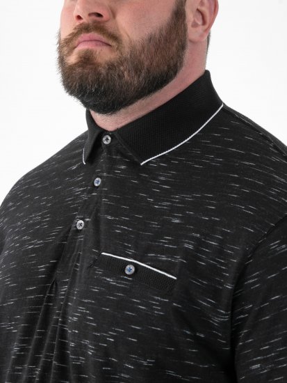 D555 Murphy Jacquard Collar And Cuff With Chest Pocket Polo Black - Polotrøjer - Polotrøjer 2XL-8XL