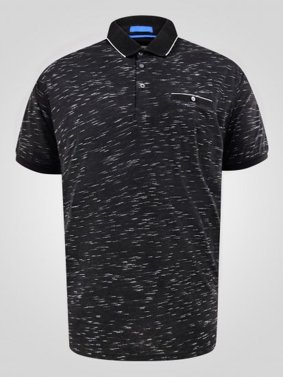 D555 Murphy Jacquard Collar And Cuff With Chest Pocket Polo Black - Polotrøjer - Polotrøjer 2XL-8XL