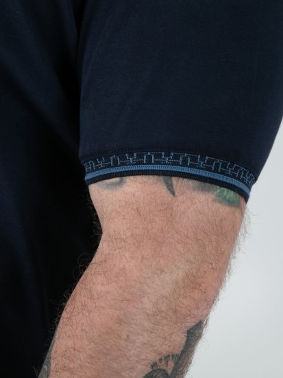 D555 Barret Interlock Jacquard Collar & Cuffs Polo Navy - Polotrøjer - Polotrøjer 2XL-8XL