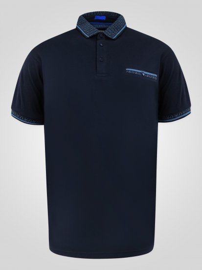 D555 Barret Interlock Jacquard Collar & Cuffs Polo Navy - Polotrøjer - Polotrøjer 2XL-8XL