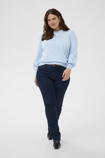 Kaffe Curve Lini Knit Trøje Himmelblå - Hættetrøjer og sweatshirts - 