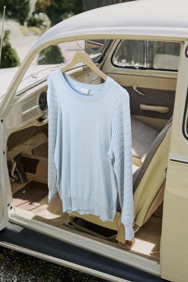 Kaffe Curve Lini Knit Trøje Himmelblå - Hættetrøjer og sweatshirts - 