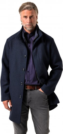 Boston Park Coat Two-Tone Wool Mix Navy - Jakker - Jakker i store størrelser, 2XL- 12XL