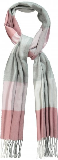 Ulla Popken Woven Check Print Scarf Dark Pink - Tilbehør - 