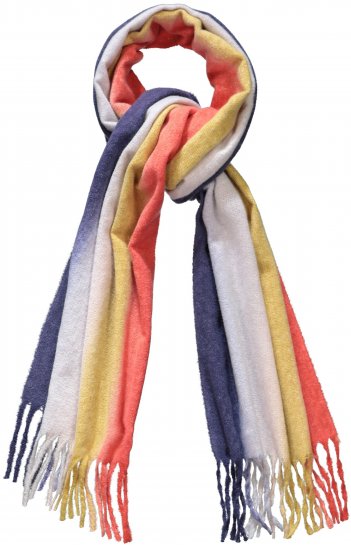 Ulla Popken Ombre Rainbow Stripe Scarf Night Blue - Tilbehør - 