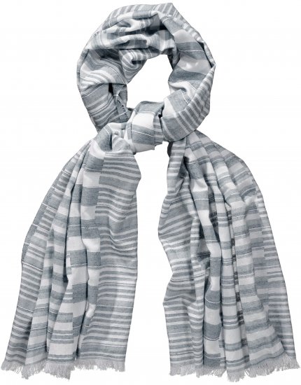 Ulla Popken Striped Statement Scarf Grey - Tilbehør - 