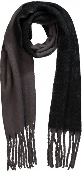 Ulla Popken Fringed Edge Boucle Scarf Green - Tilbehør - Tørklæder til kvinder