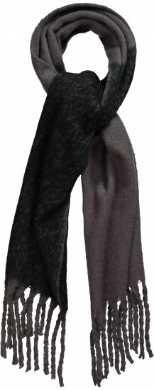 Ulla Popken Fringed Edge Boucle Scarf Green - Tilbehør - Tørklæder til kvinder